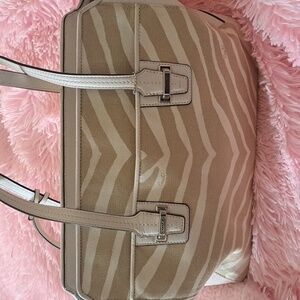 Coach Zebra Purse White and Tan